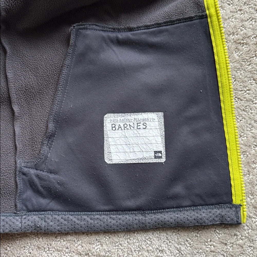 The North Face Gray Soft Shell Fleece Lined Full Zip Jacket Boys XL 18/20